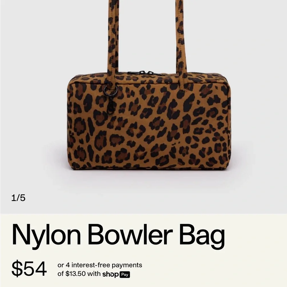 BAGGU Leopard Bowler Bag NWOT - Picture 5 of 8